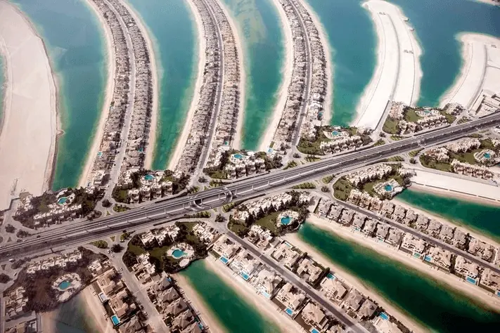 Dubai skyline and marina development