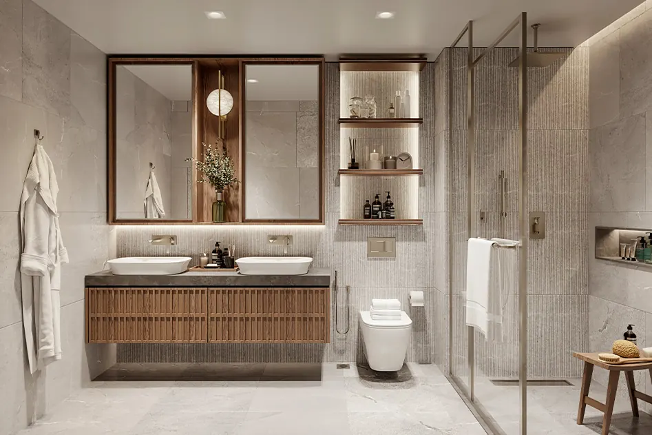 Architectural rendering of The Crestmark residences in Business Bay