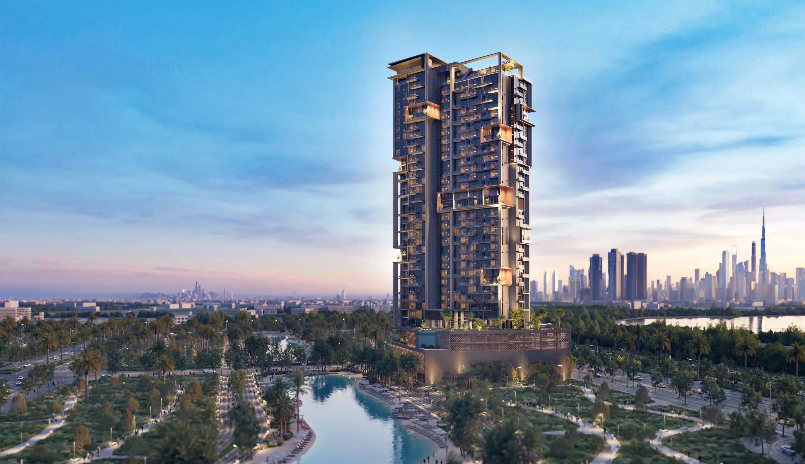 The Highgrove — waterfront residences overlooking the MBR City lagoon and Dubai skyline
